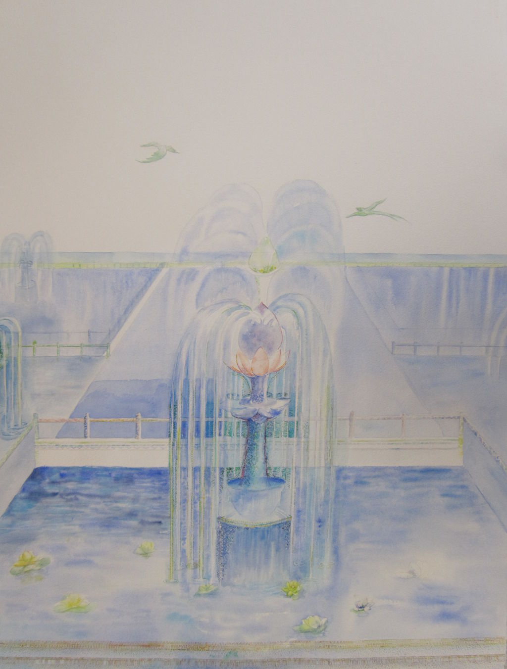 Contemplation of the Ponds<br>Water Colour on Paper