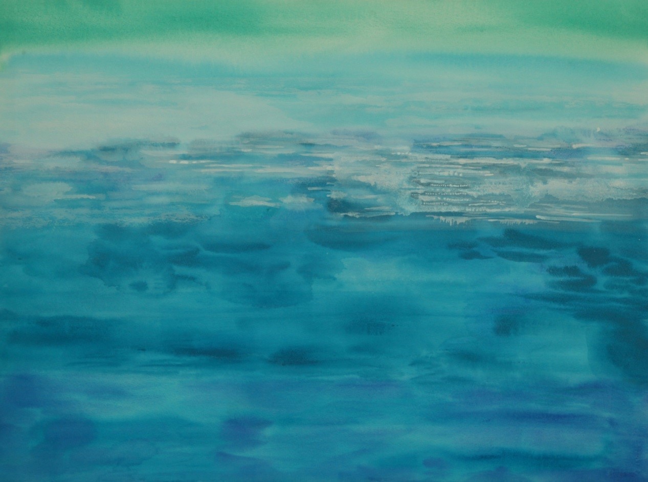 Contemplation of an expanse of the Water <br/>Water Colour on Paper