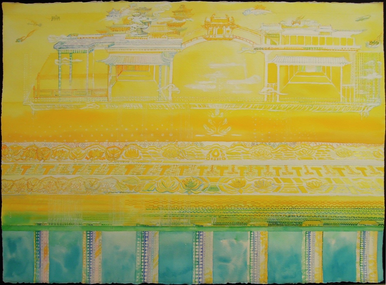 Contemplation of the Jewelled Ground in Pure Land <br/>Water Colour on Paper